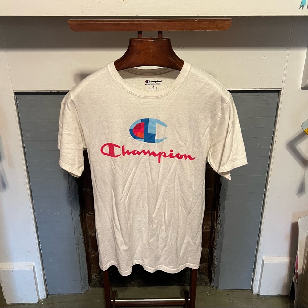 Champion White Tee with Logo
